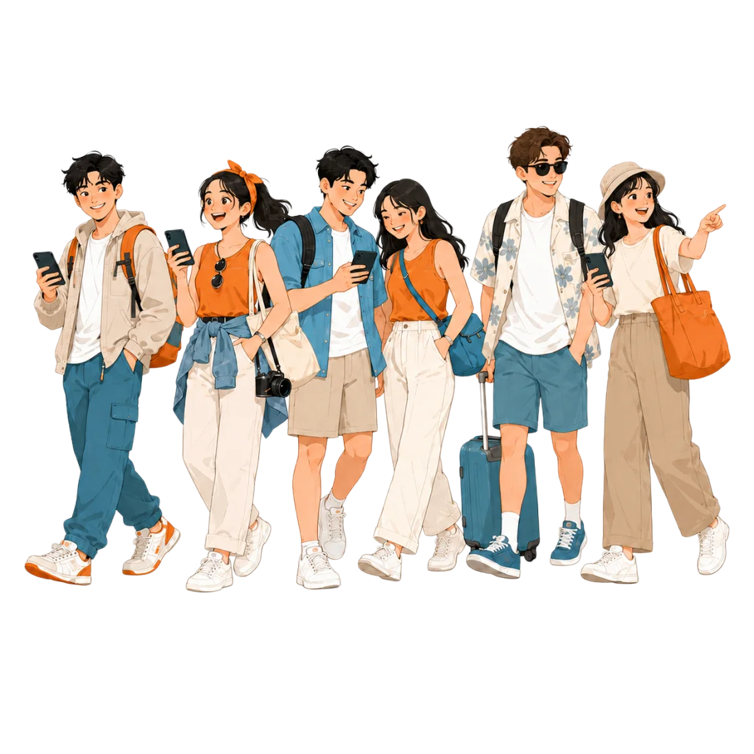 Travelers staying connected in Japan
